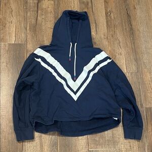 Tory Sport Navy Hoodie with White Chevron Stripes